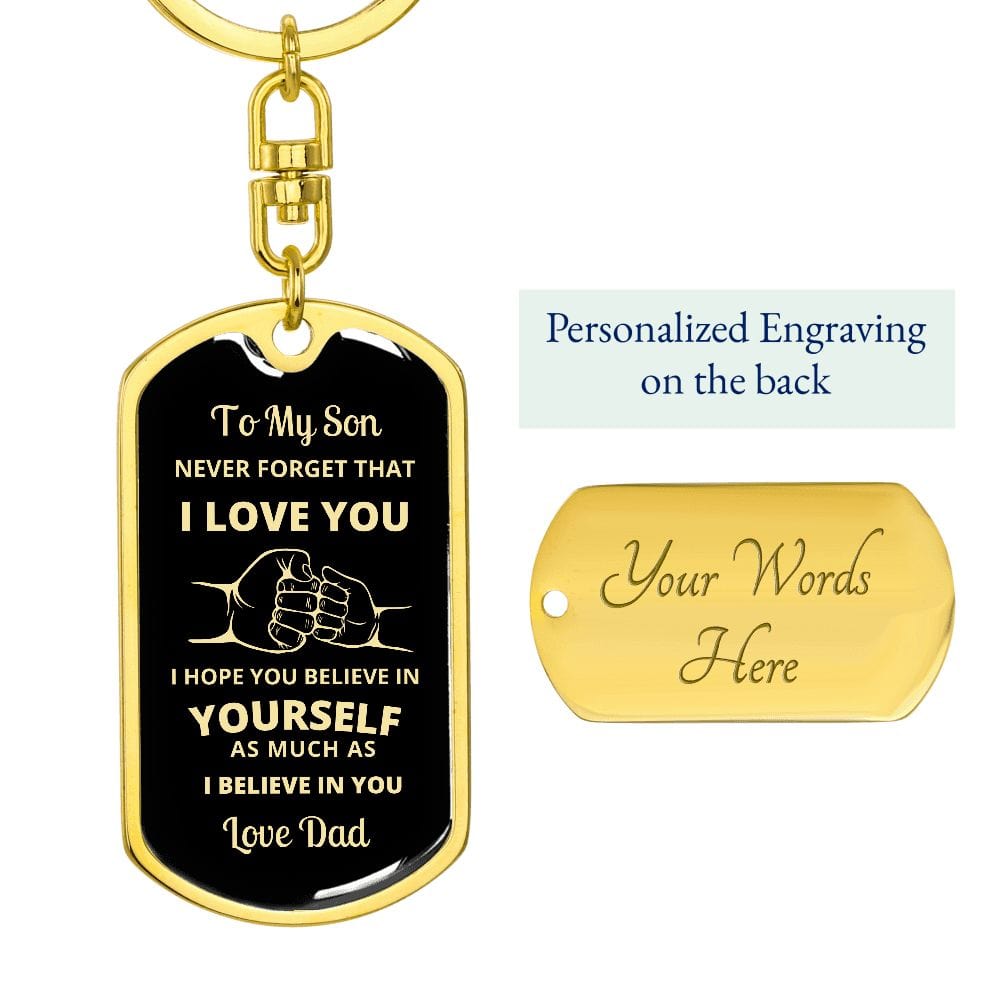To My Son | Always Remember Dog Tag Keychain