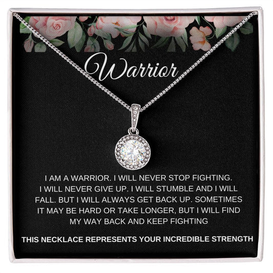 I Am A Warrior - Eternal Hope Necklace - Breast Cancer Awareness, Cancer Survior