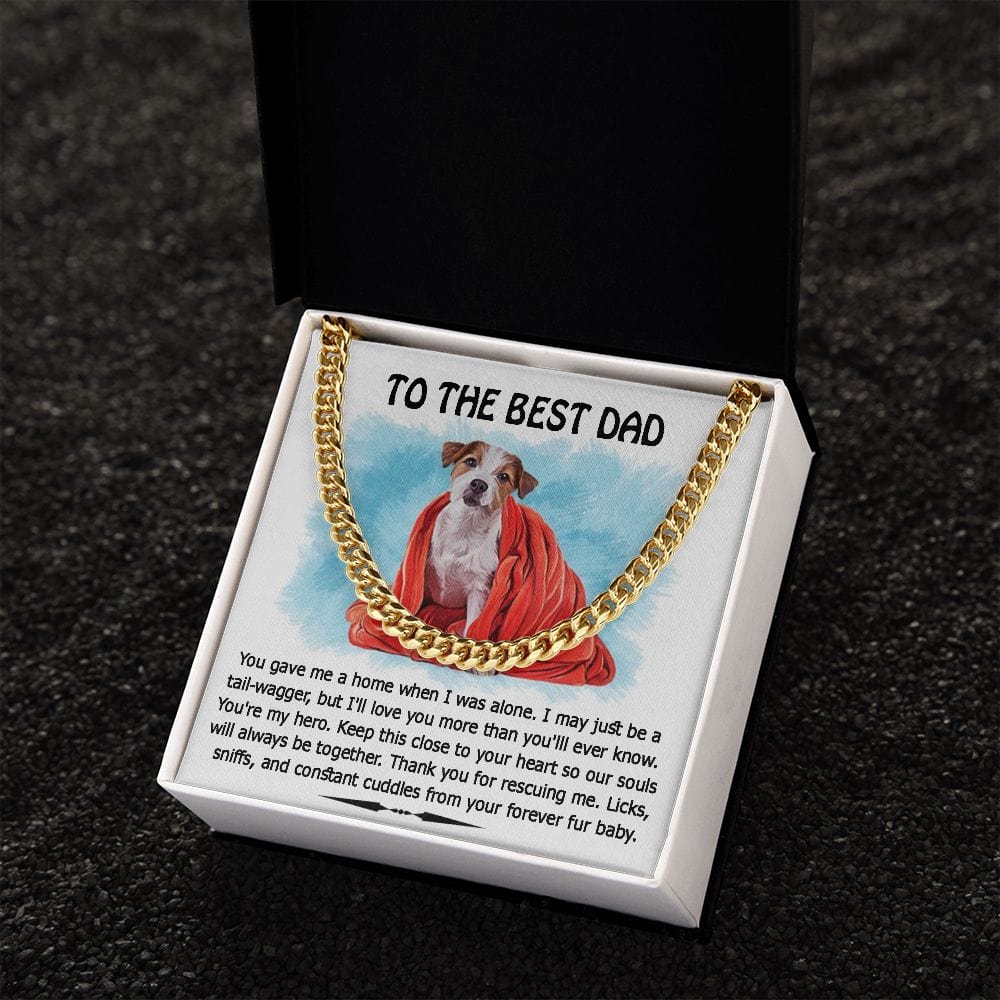 To The Best Dog Dad Cuban Link Necklace