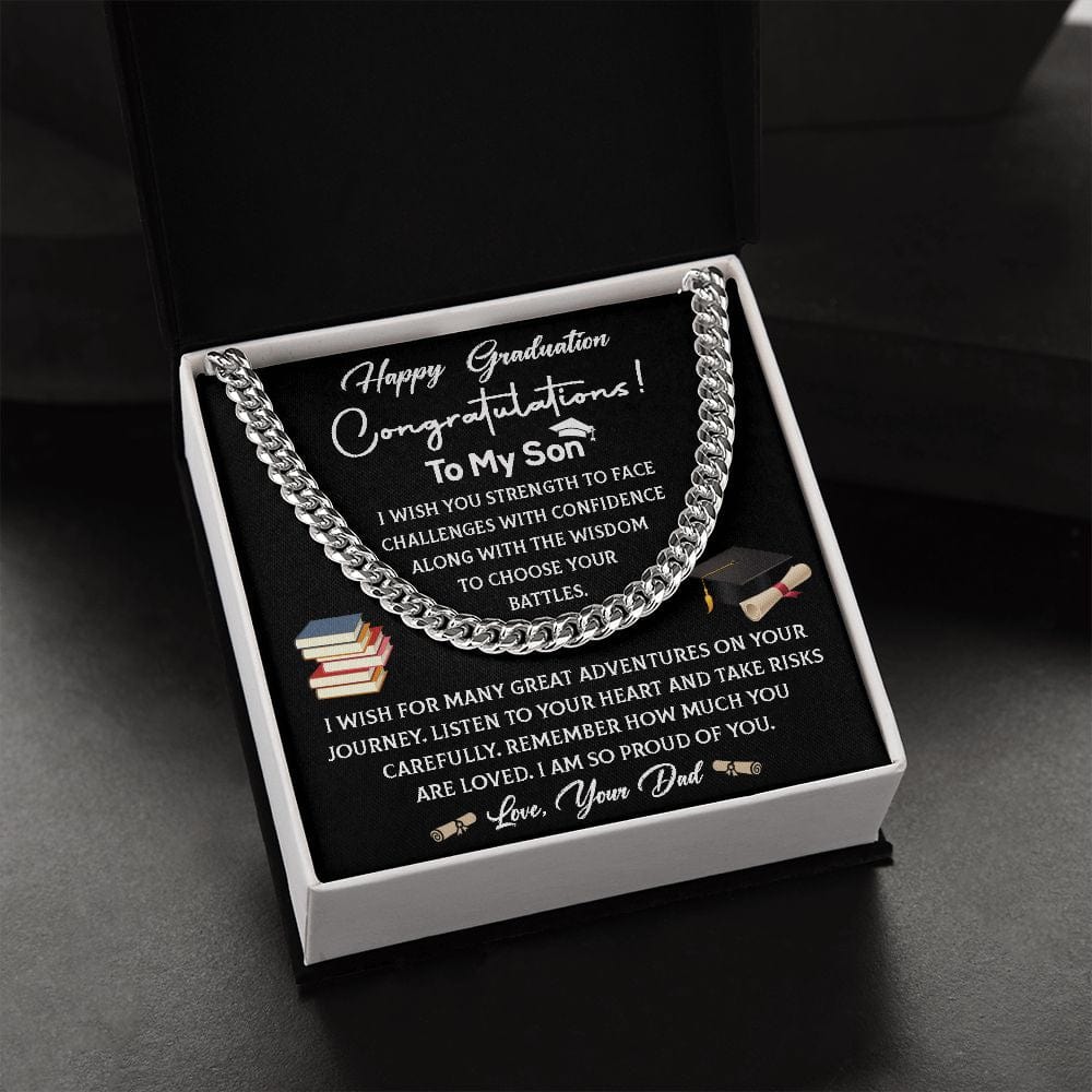 To My Son on Graduation Cuban Link Necklace