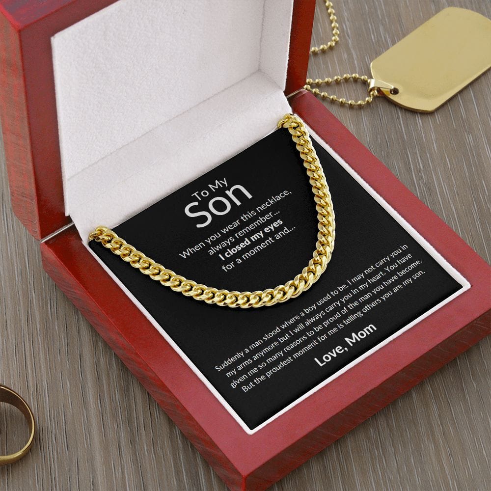 To My Son from Mom Cuban Chain Necklace