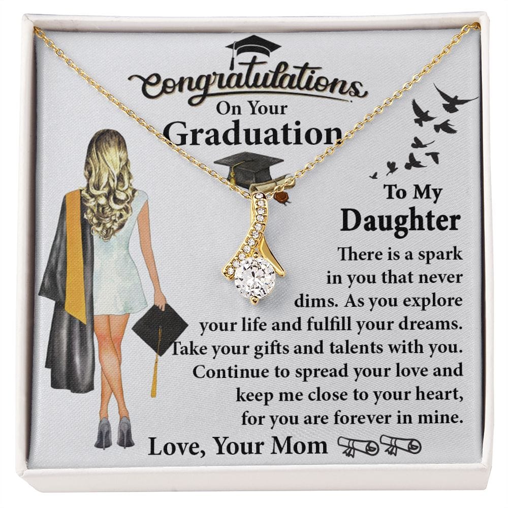 To My Daughter Love Mom Alluring Beauty Necklace