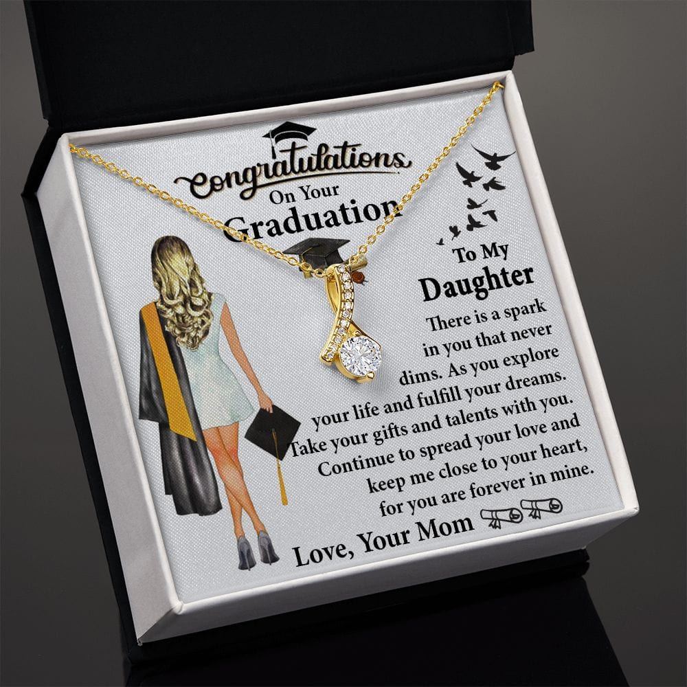 To My Daughter Love Mom Alluring Beauty Necklace