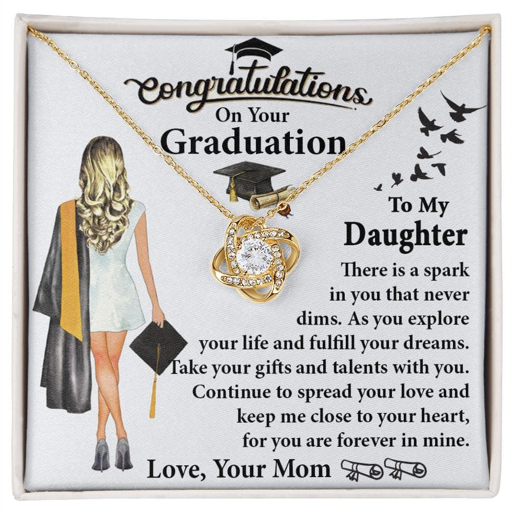 To My Daughter on Graduation Love Knot Necklace