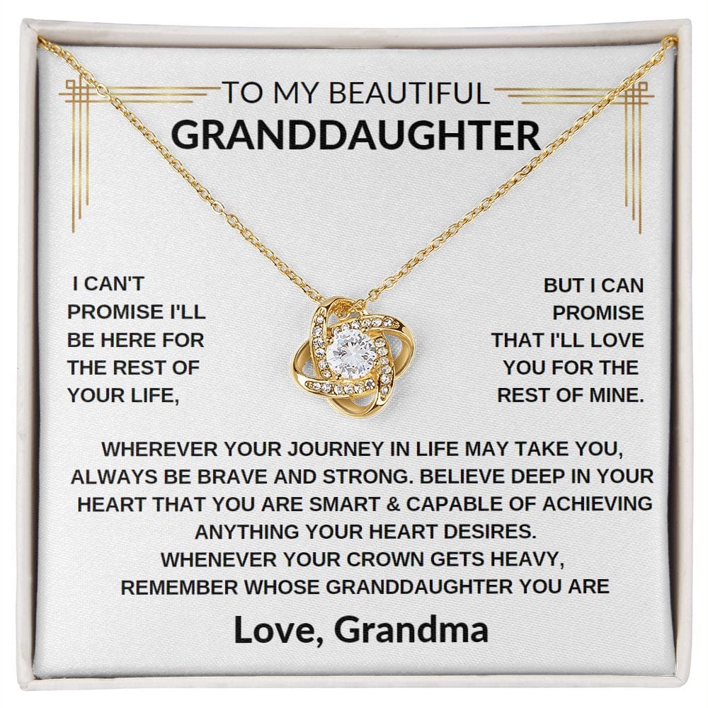 To My Granddaughter from Grandma Love Knot Necklace