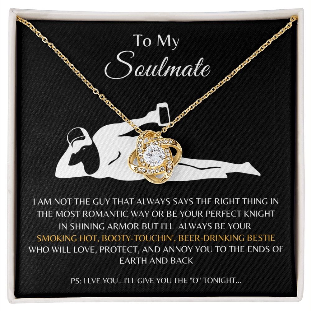 To My Soulmate - Knight in Shining Armor Love Knot Necklace