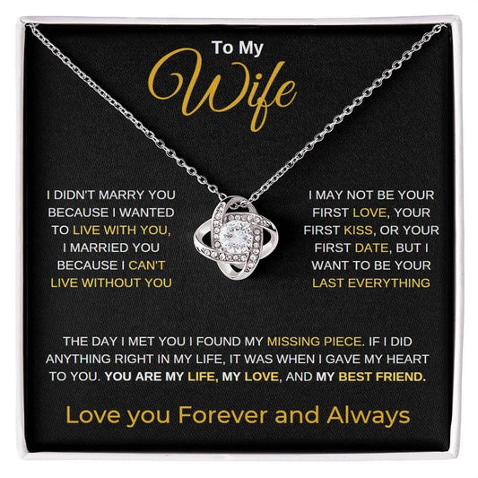 To My Wife - Love You Forever - Love Knot Necklace