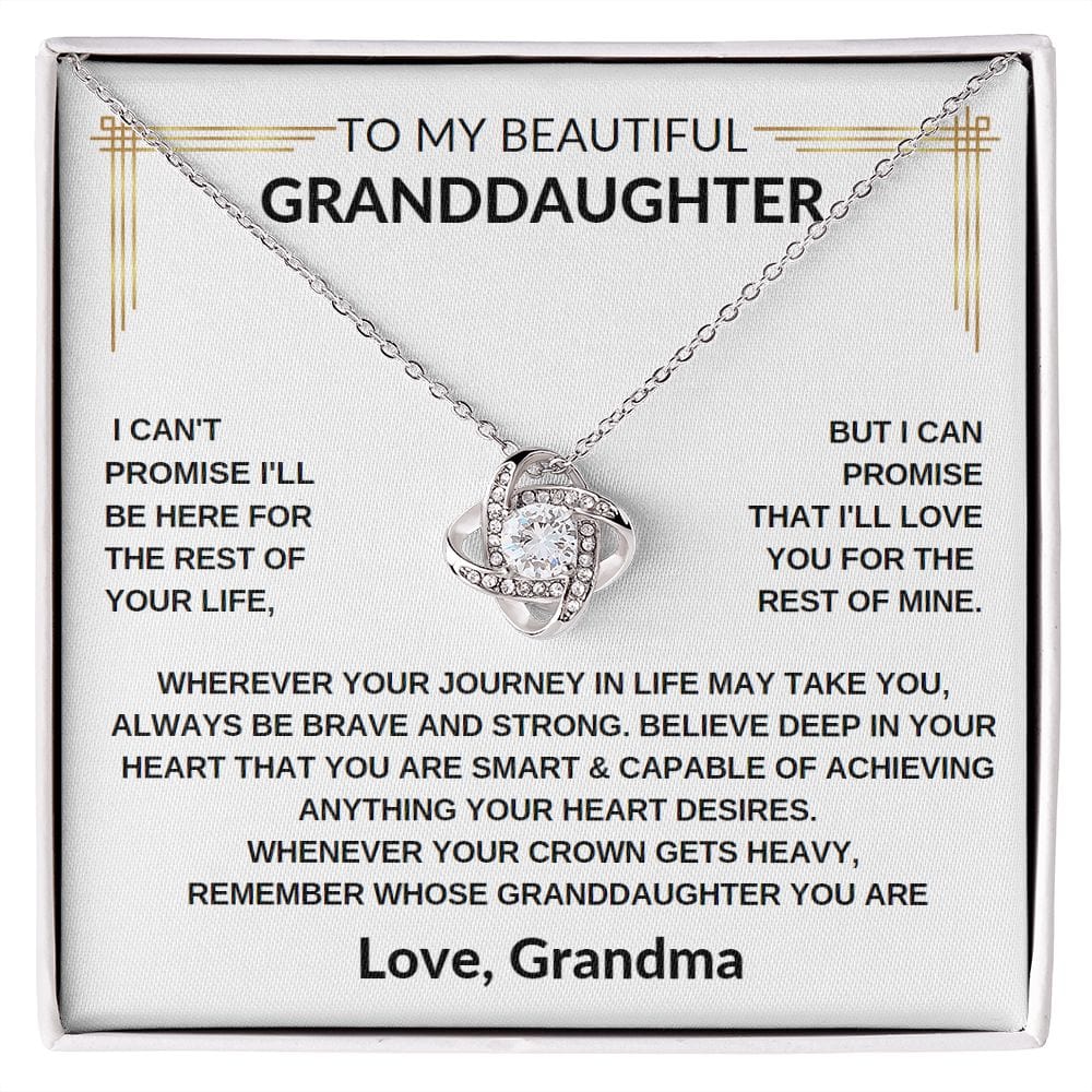 To My Granddaughter from Grandma Love Knot Necklace