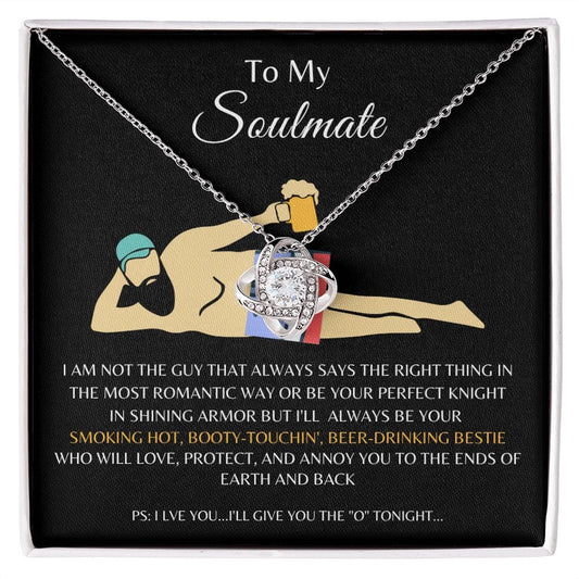 To My Soulmate - Knight Shining Armor Love Knot Necklace