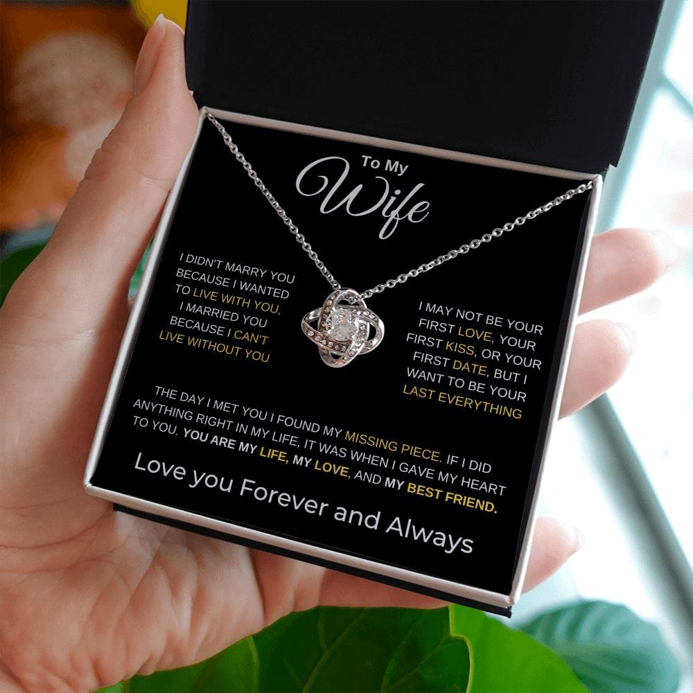 To My Wife - Love You Forever Love Knot Necklace