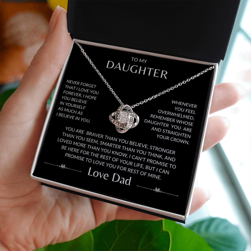 To My Daughter Love Dad - Love Knot Necklace