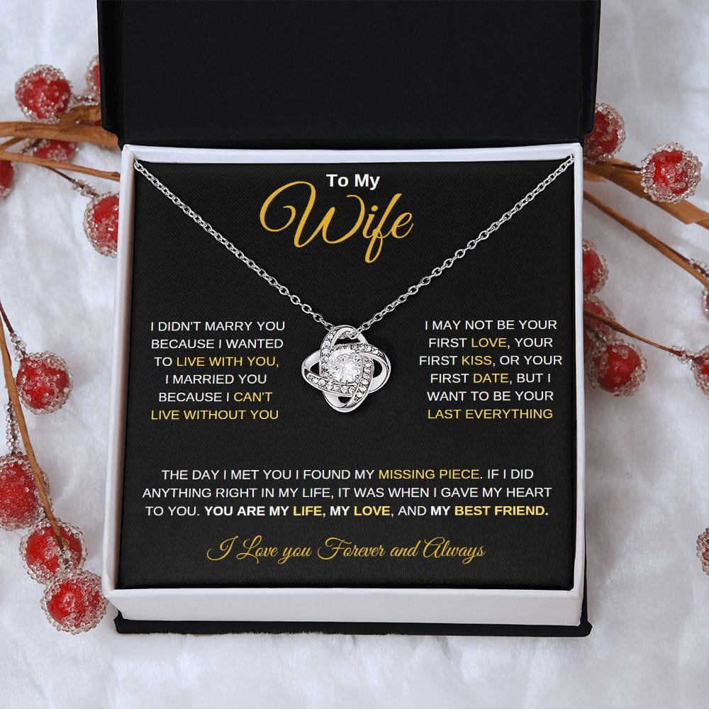 To My Wife I Love you Forever & Always - Love Knot Necklace