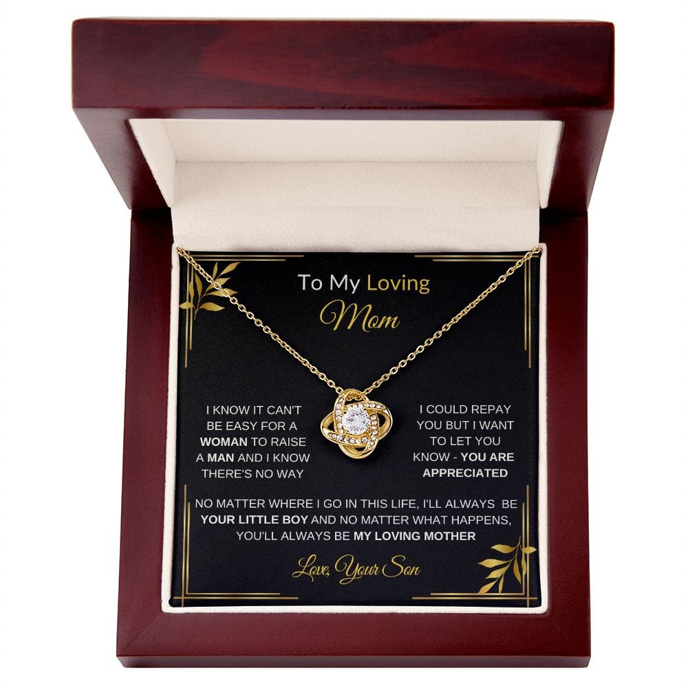 To My Loving Mom from Son Love Knot Necklace