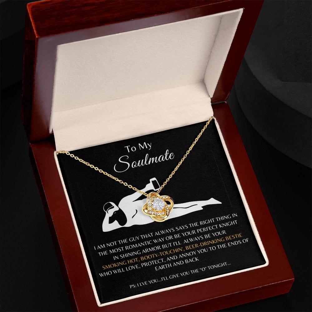 To My Soulmate - Knight in Shining Armor Love Knot Necklace