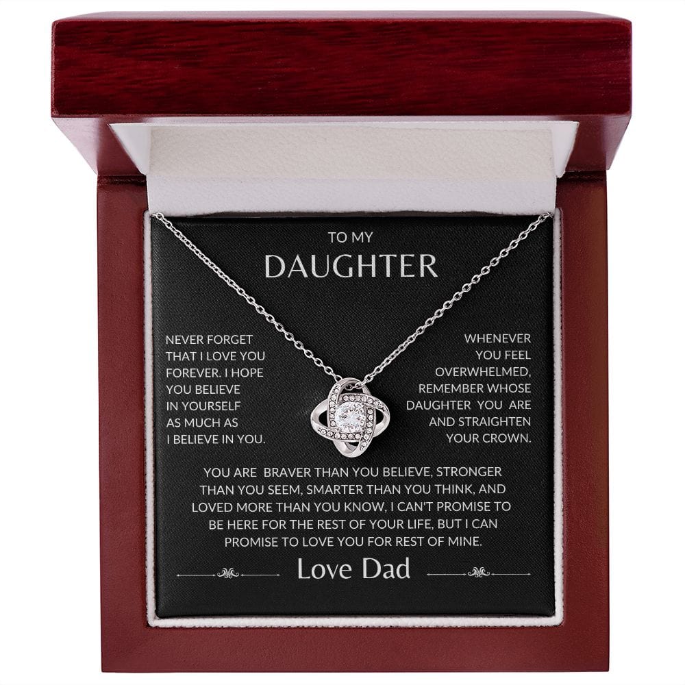 To My Daughter Love Dad - Love Knot Necklace