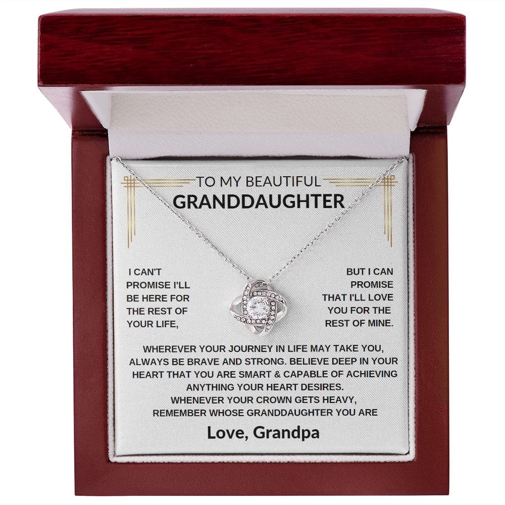 To My Granddaughter from Grandpa Love Knot Necklace