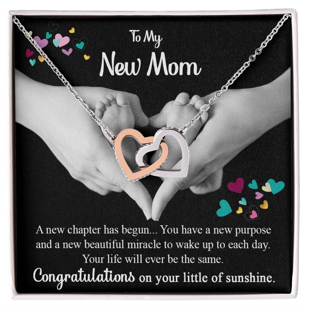 To My New Mom Interlocking Hearts Necklace