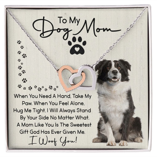 Dog Mom - I Woof You | Interlocking Hearts Necklace