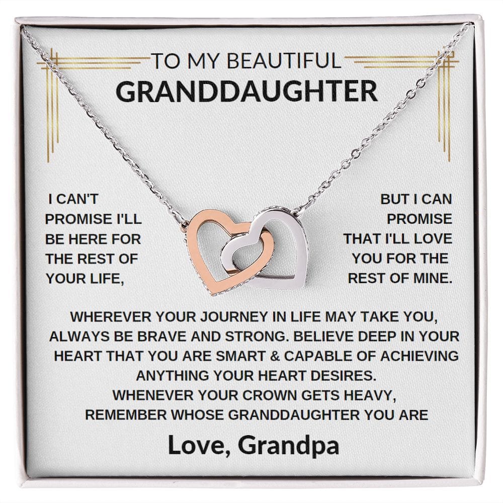 To My Beautiful Granddaughter from Grandpa Interlocking Hearts