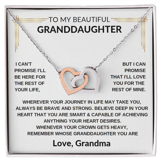 To My Granddaughter from Grandma Interlocking Hearts