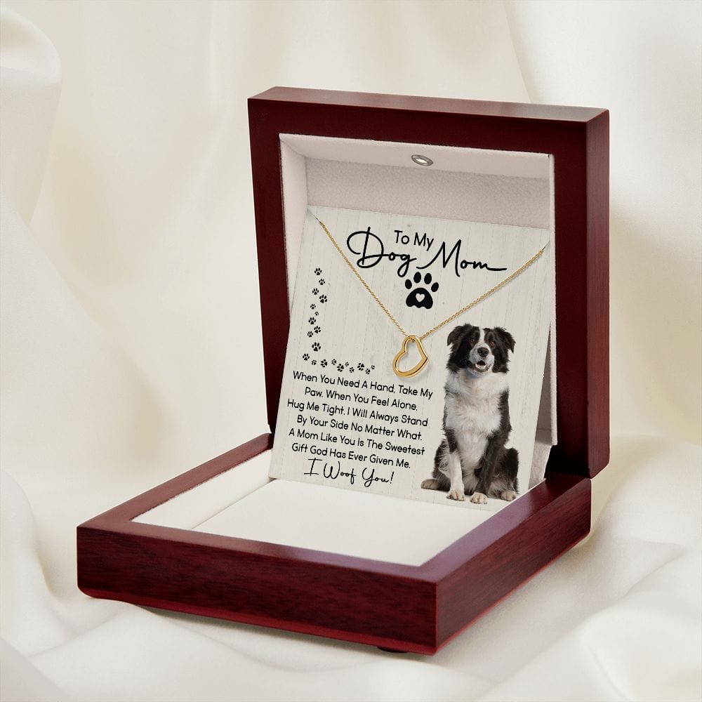 Dog Mom - I Woof You | Delicate Heart Necklace