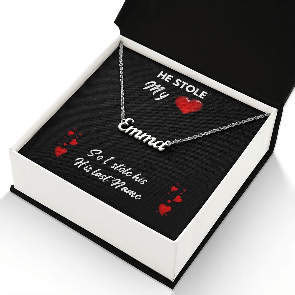 He Stole My Heart - Personalize Necklace