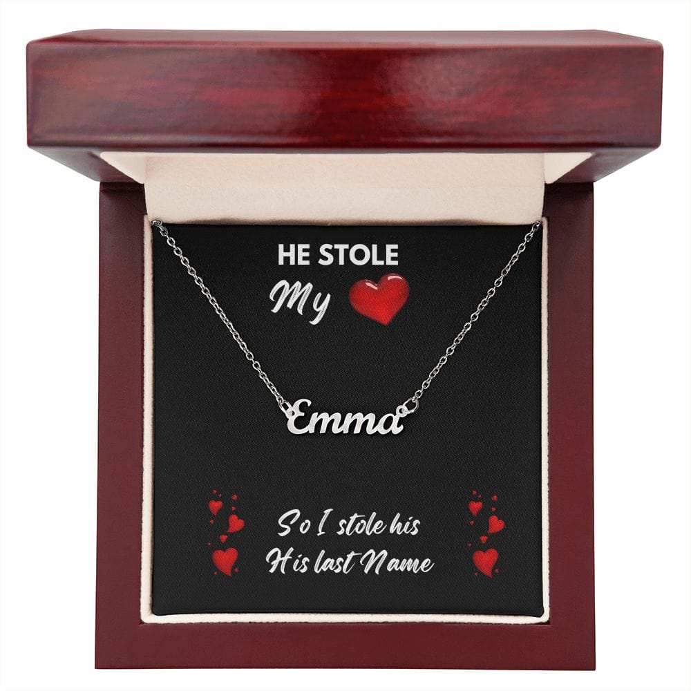 He Stole My Heart - Personalize Necklace