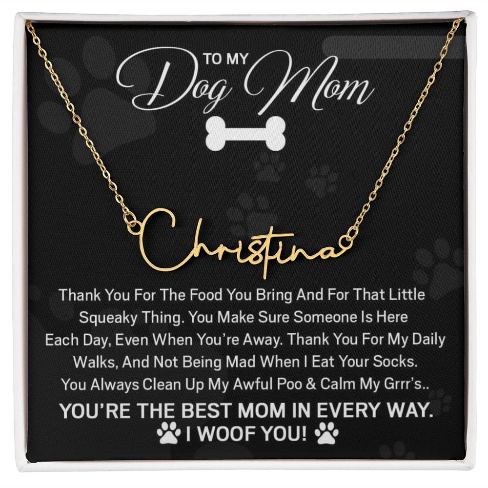 To My Dog Mom Personalized Necklace (Script)