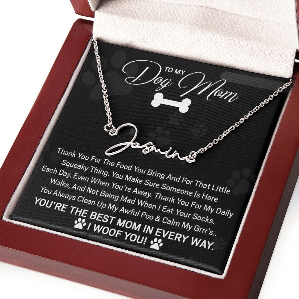 To My Dog Mom Personalized Necklace (Script)