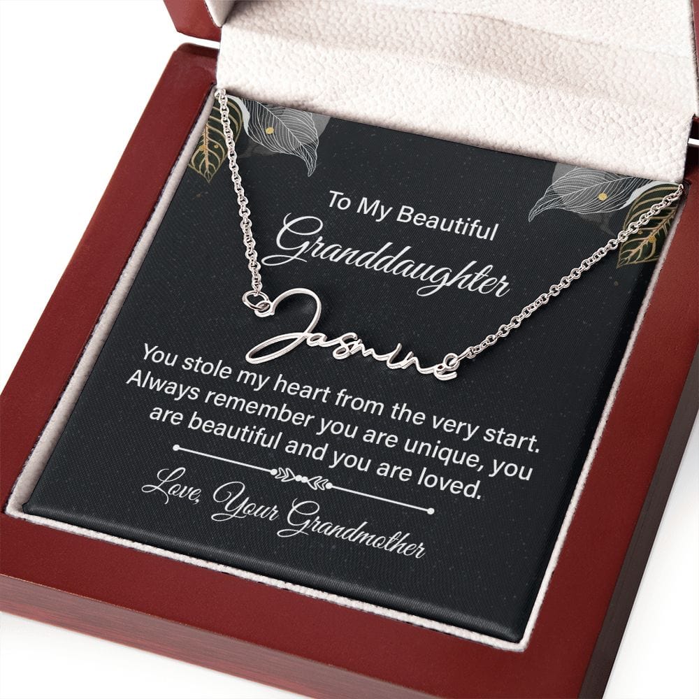 To My Beautiful Granddaughter Personalize Necklace