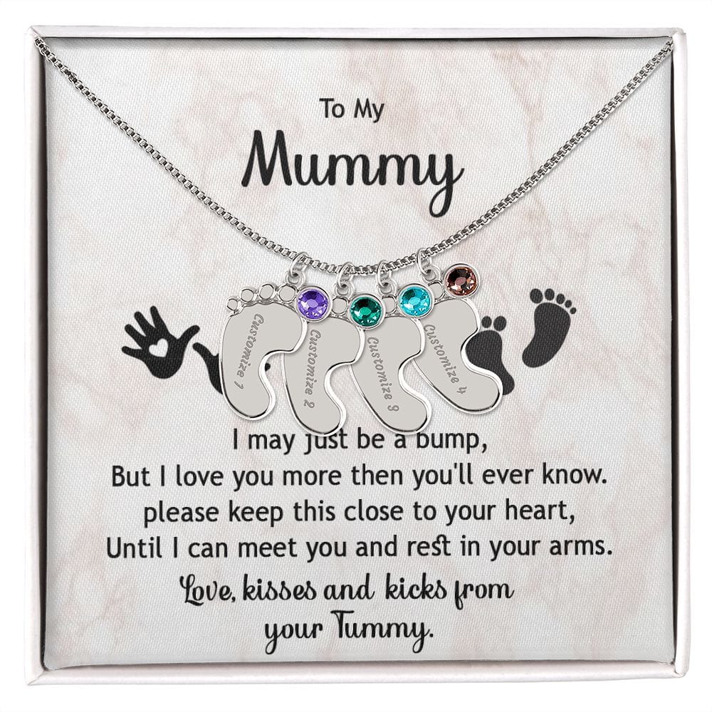 To My Mummy Custom Baby Feet Necklace