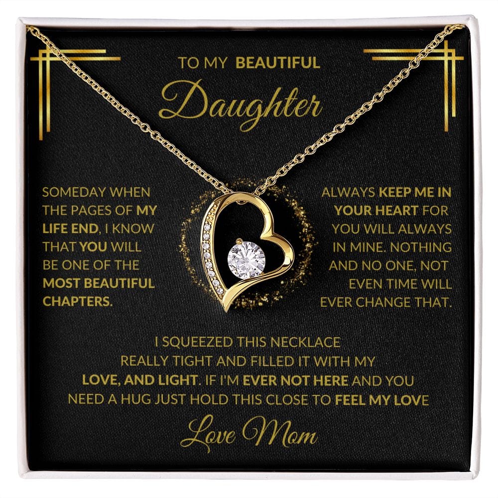 Forever Love Heart Necklace | To My Beautiful Daughter Love Mom