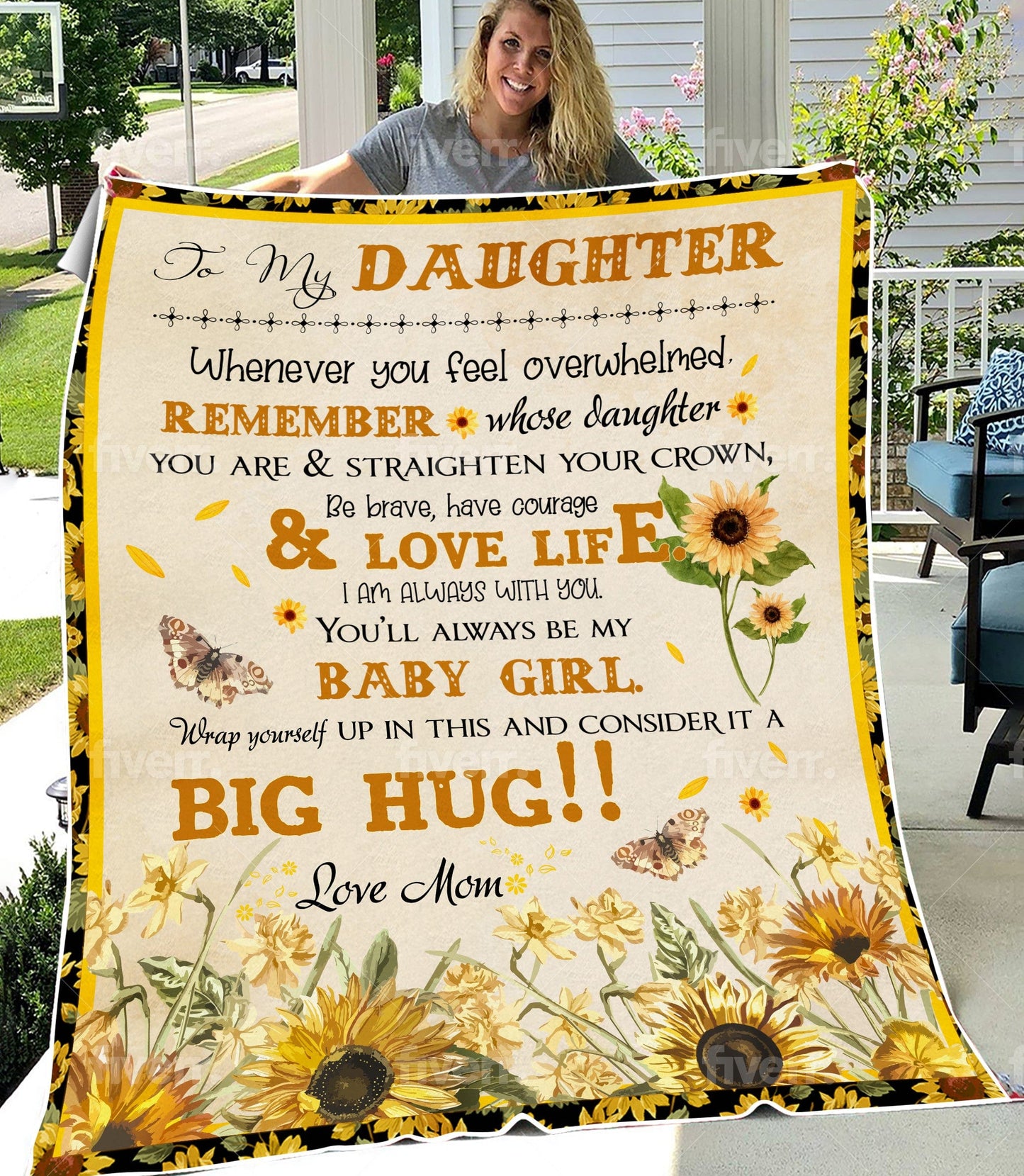 To My Daughter From Mom 50x60 Blanket