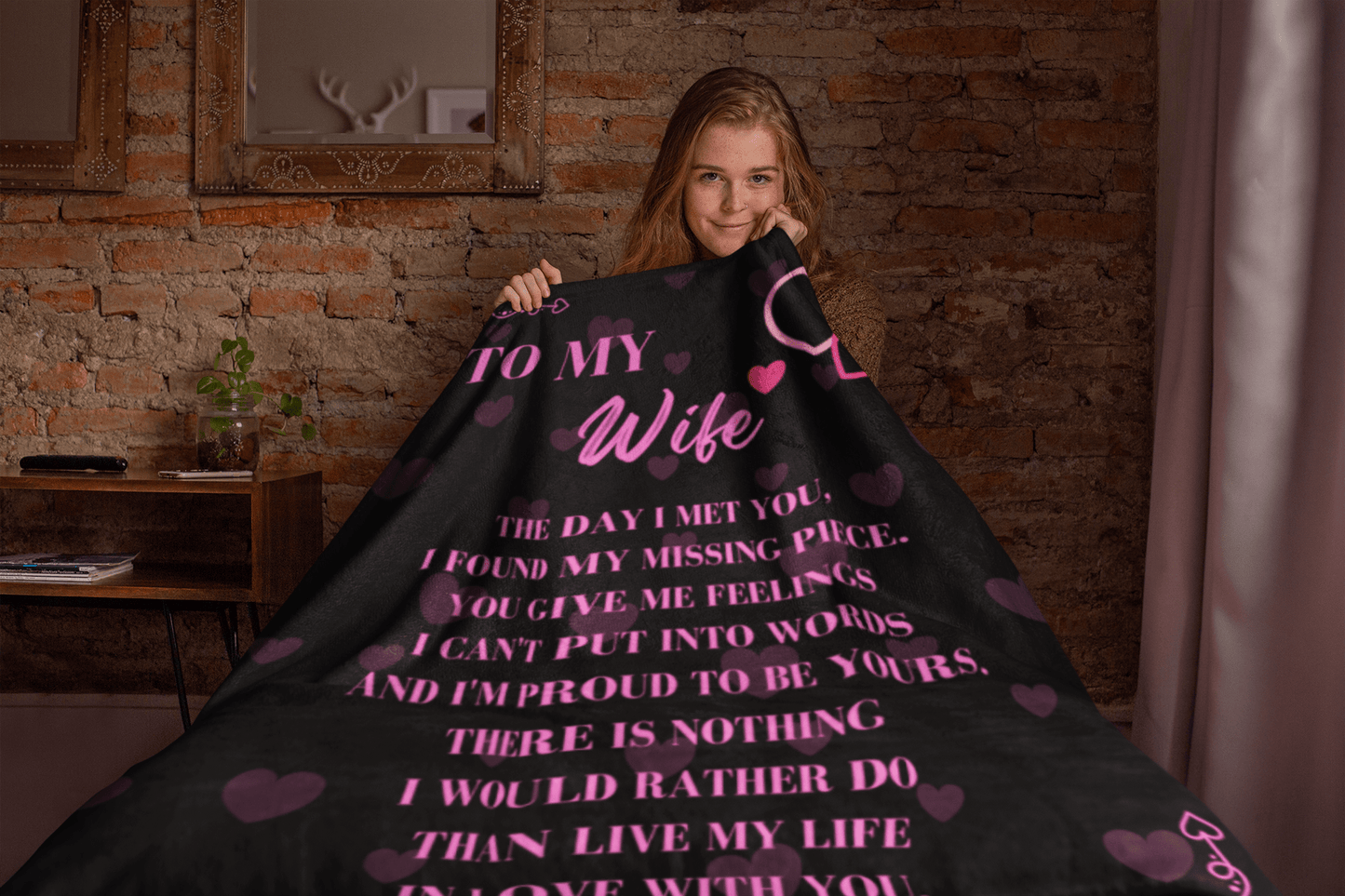 To My Wife Valentine Sherpa Blanket 50x60